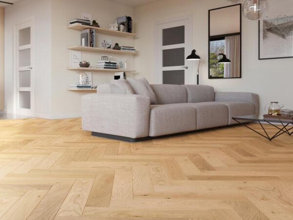 HERRINGBONE OXFORD OAK STAINED, BRUSHED & MATT LACQUERED ENGINEERED FLOORING