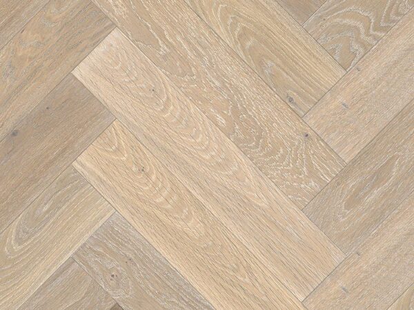 RENAISSANCE HERRINGBONE OAK LEONA SMOKED EXTRA WHITE UV OIL/WAX ENGINEERED FLOORING