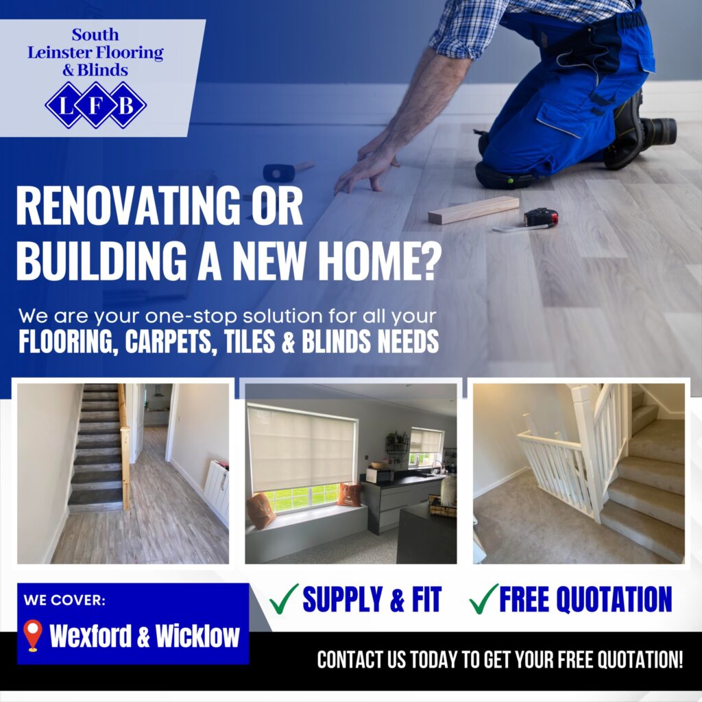 South Leinster flooring & blinds supply and fitting Wexford & Wicklow Ireland banner
